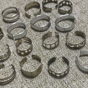 Silver and Gold Tone Toe Rings Set